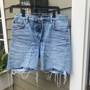 A golden jean shorts